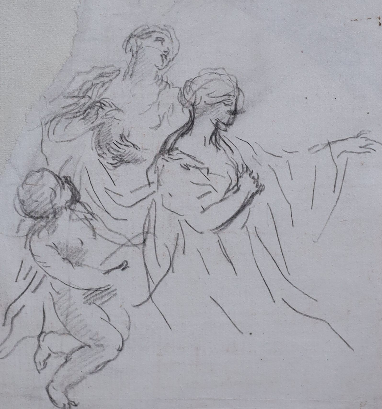 Antonio Dominico Gabbiani (1625-1726), Studies of classical figures, two black crayon works on paper, 16 x 14.5.cm and 15.5 x 14.5cm